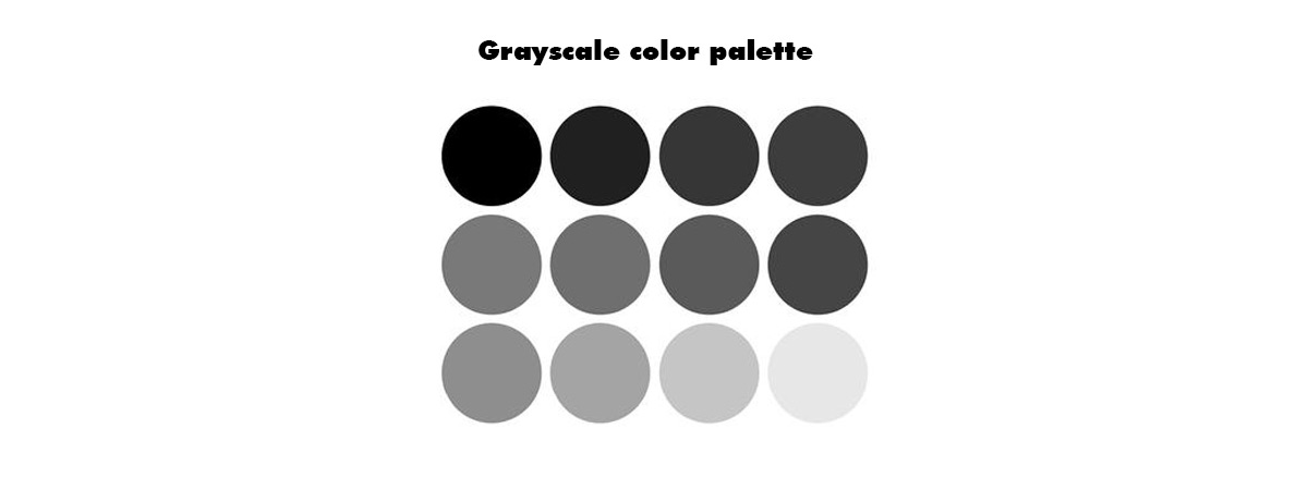 Roda de cor de escala de cinza